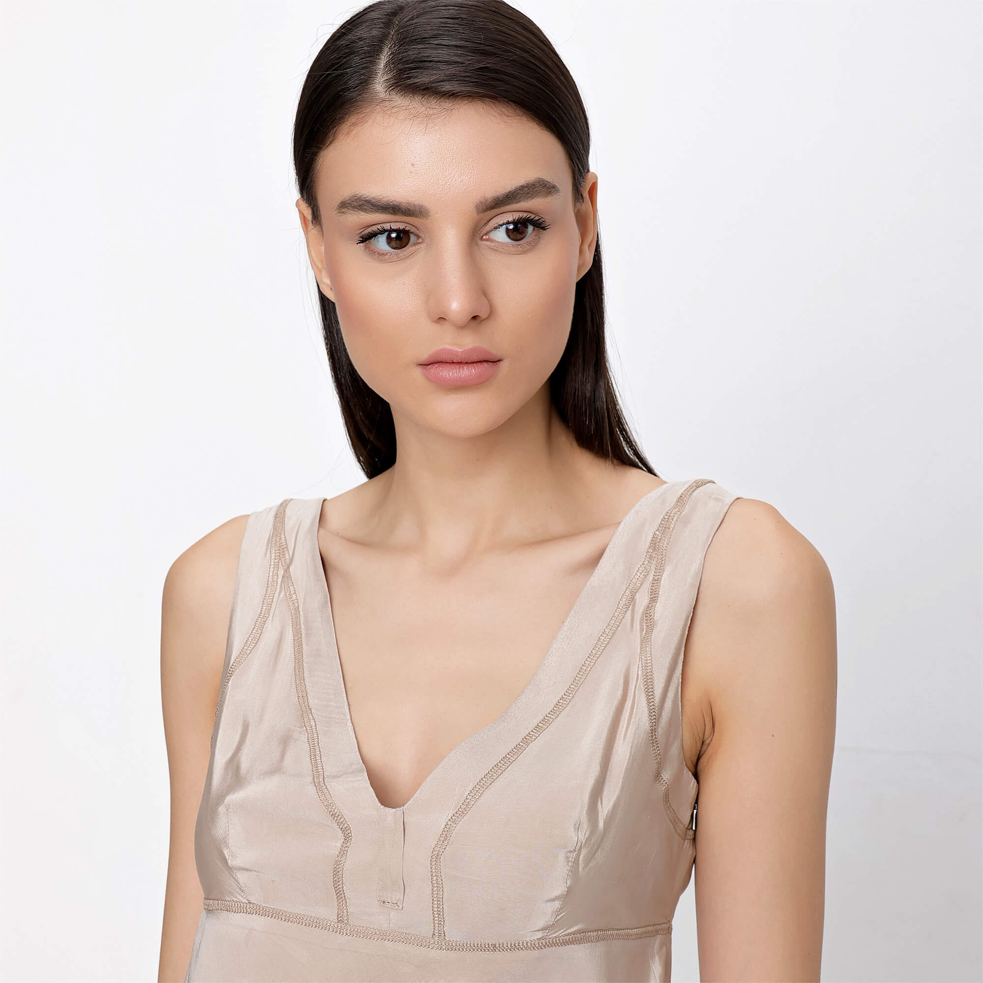 Prada - Beige V Neck Dress